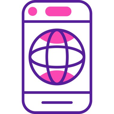 Cep telefonu. Web simgesi basit illüstrasyon