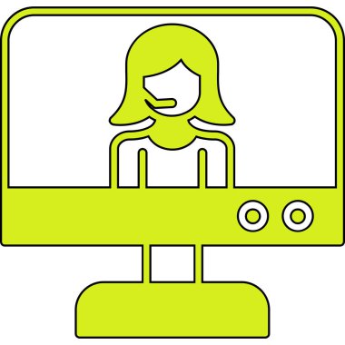 Kadın ofis çalışanı simgesi - taslak biçimi