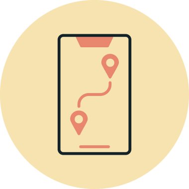 gps harita konumu simgesi düz biçimli