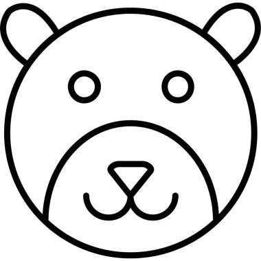 hayvan ayı yüzü simgesi ana hat biçiminde