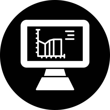 Bilgisayar monitör simgesini, basit vektör çizim