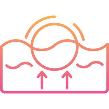 Bir plajın güneş ikonunun vektör çizimi