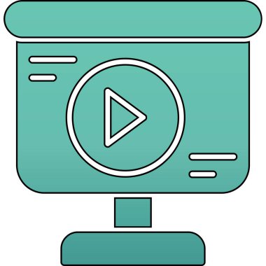 Video oynatıcı ikon vektör illüstrasyonu