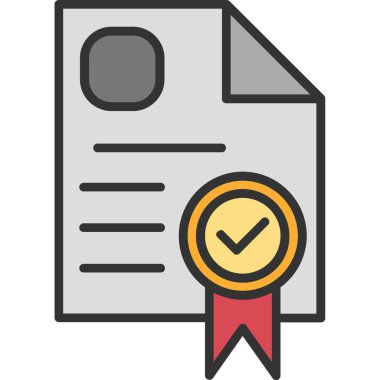 Rozet ödül sertifikası simgesi doldurulmuş özet biçimi