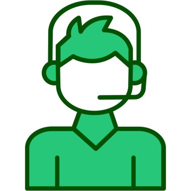 Müşteri servisi simgesi renk ana hatları vektörü