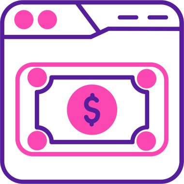 Para için. Web simgesi basit illüstrasyon