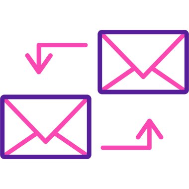 Beyaz arka planda izole renkli zarf simgesi. E-posta iletisi harfi sembolü. Degrade rasgele dinamik şekiller. Vektör Illustration