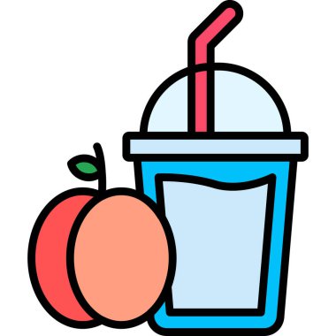 Doldurulmuş elma suyu ikonu - taslak biçimi