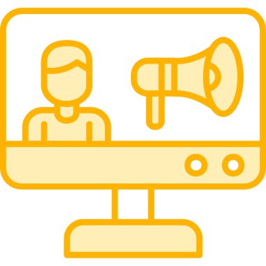 Konuşmacı. Web simgesi basit illüstrasyon