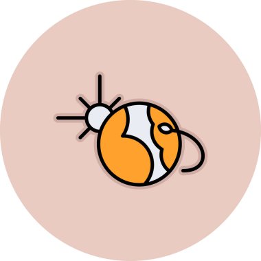 Gezegen ikonu vektör illüstrasyonu