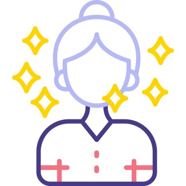 Hemşire hanım. Web simgesi basit illüstrasyon