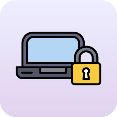 Web ve mobil uygulaması tasarım, asma kilit logo kavramı için beyaz arka plan üzerinde izole asma kilit simgesi vektör