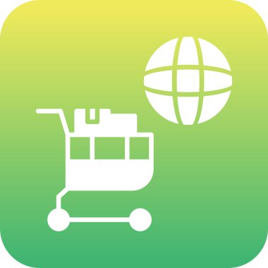 Benzersiz dağıtım kamyonu vektör simgesi