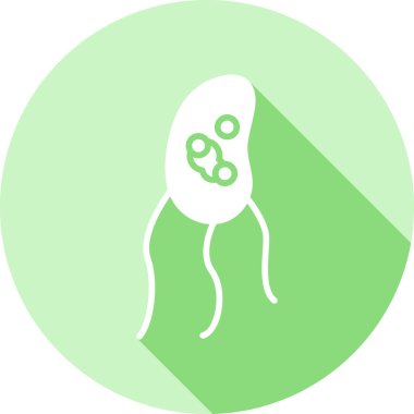 Yeşil ve beyaz tavuk ikonunun vektör çizimi