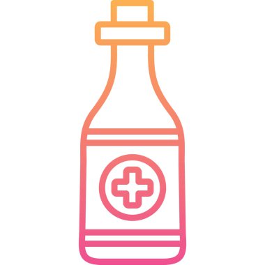 Tıbbi şişe ikonu. Web için tıp vektör simgelerinin özet çizimi