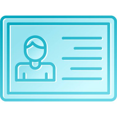 Kimlik kartı simgesi. Web için kimlik kartı vektör simgelerinin özet çizimi