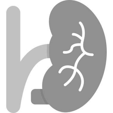 İnsan böbrekleri ikonu. Web tasarımı için insan ney vektör simgesinin basit çizimi