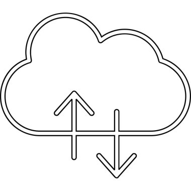 Bulut hesaplama veri simgesi vektör illüstrasyon grafik tasarımı