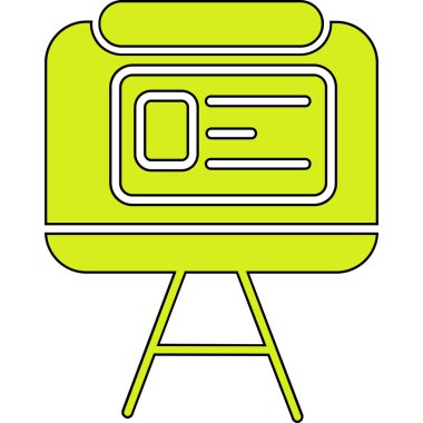 Yeşil ve sarı ikonun vektör illüstrasyonu