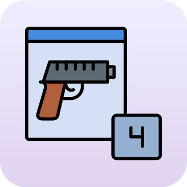 Kutu ikonlu silah. Web için basit bir silah vektör simgesi çizimi