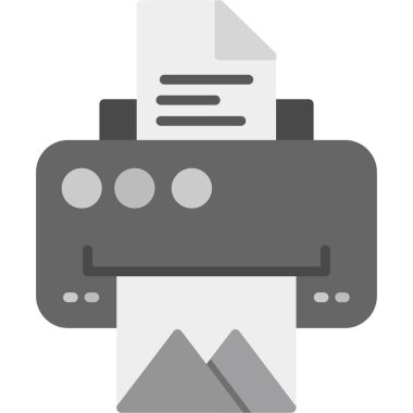 Yazıcı düz tasarım simgesi. düz biçim tasarımı.