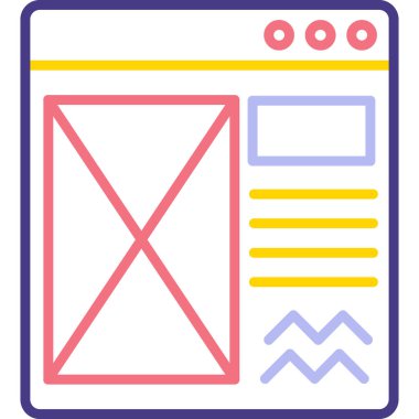 Web tasarım simgesi. Basit tasarım