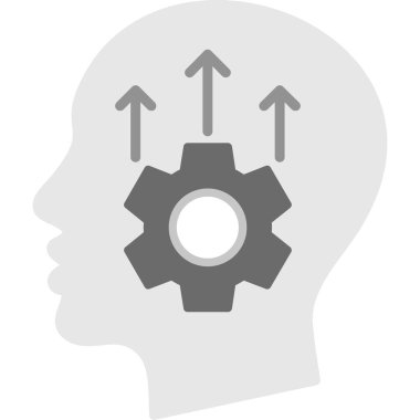 Beyin Gears yuvarlak vektör simgesi