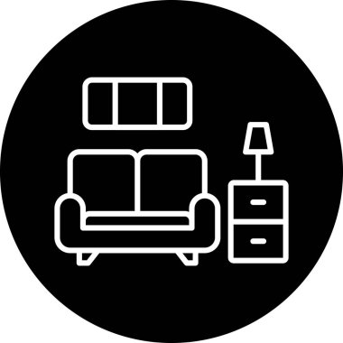 Mobilya simgesinin vektör illüstrasyonu