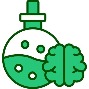 El çizimi beyin ikonu. vektör illüstrasyonu