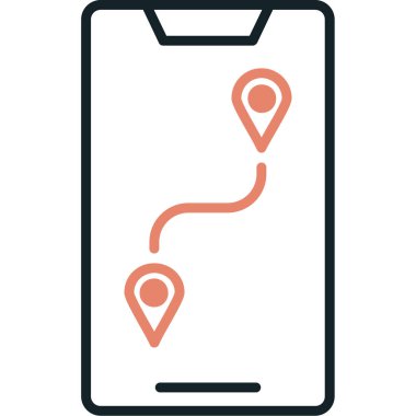 Harita belirleyici simgesi. Web için GPS vektör simgelerinin basit çizimi