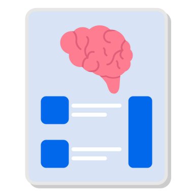 Harf simgesi olan beyin. Beyin işaretli basit bir betimleme.