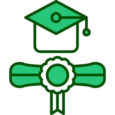 Mezuniyet simgesi, vektör illüstrasyonu