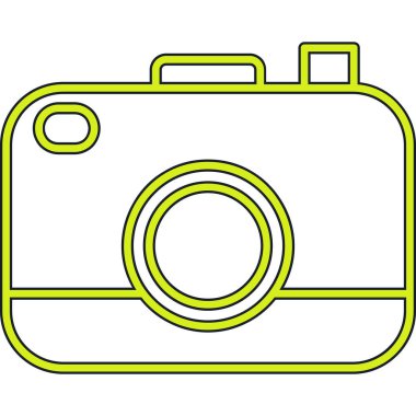 Kamera simgesi. Web için kamera vektör simgelerinin özet çizimi