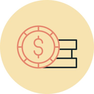 Bozuk para. Web simgesi basit illüstrasyon