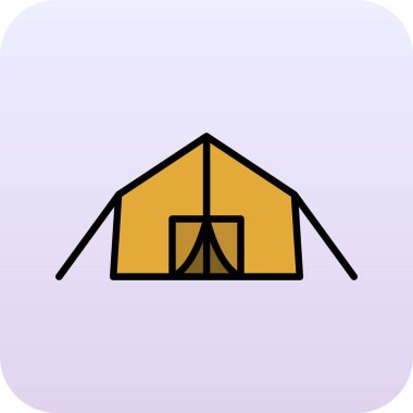 çadır simgesi vektör illüstrasyonu