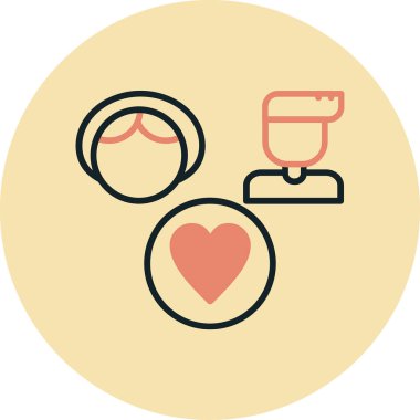 Bir kalp simgesinin vektör illüstrasyonu