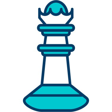 Satranç taşı simgesinin ana hatları doldurulmuş hali