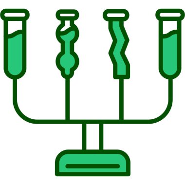 Beyaz arkaplanda izole edilmiş yeşil çizgi Hanuka idel simgesi. vektör illüstrasyonu
