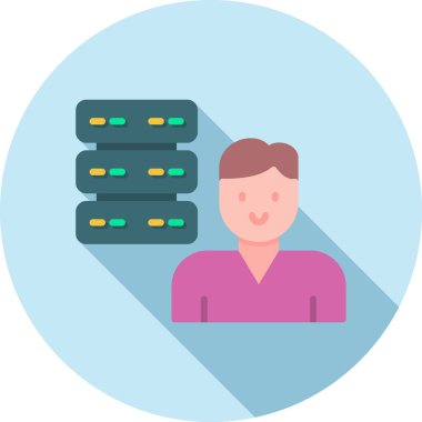 veri merkezi sunucu simgesi düz biçimli