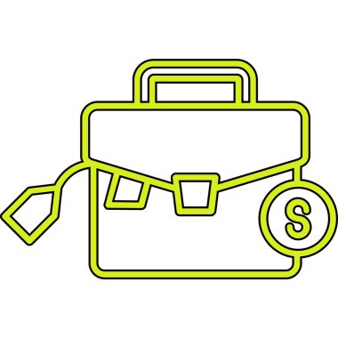 Dolar sembollü çanta izole edilmiş ikon tasarım vektörü illüstrasyonu