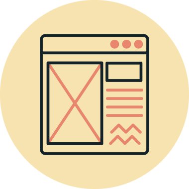 Tarayıcı. Web simgesi basit illüstrasyon