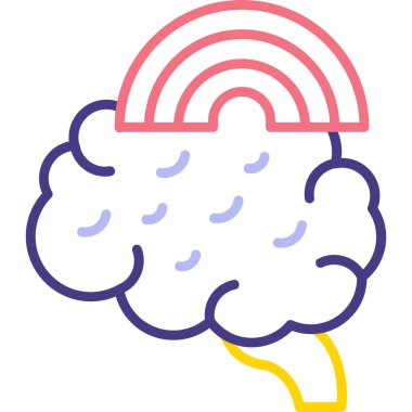 Beyin. Web simgesi basit illüstrasyon