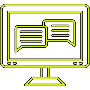 Bilgisayar monitörü. Web simgesi basit illüstrasyon