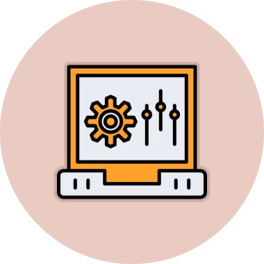 Modern dizüstü bilgisayar simgesinin vektör illüstrasyonu