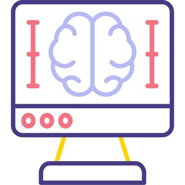 Beyin. Web simgesi basit tasarım