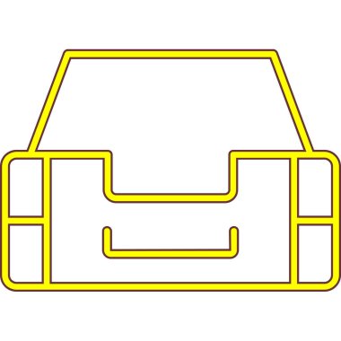 Sarı klasör simgesi. Renk vektör gösteriminin izometriği.