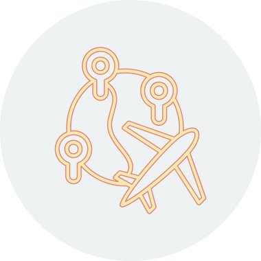 Seyahat simgesinin vektör illüstrasyonu