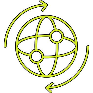 Bir dünya simgesinin vektör illüstrasyonu