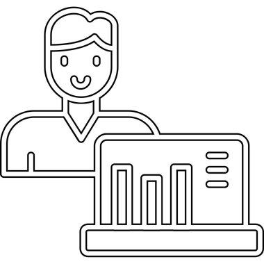 Grafik simgesi olan işadamı, özet biçimi