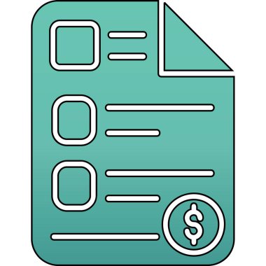 Belge ve dolar işaretinin vektör illüstrasyonu